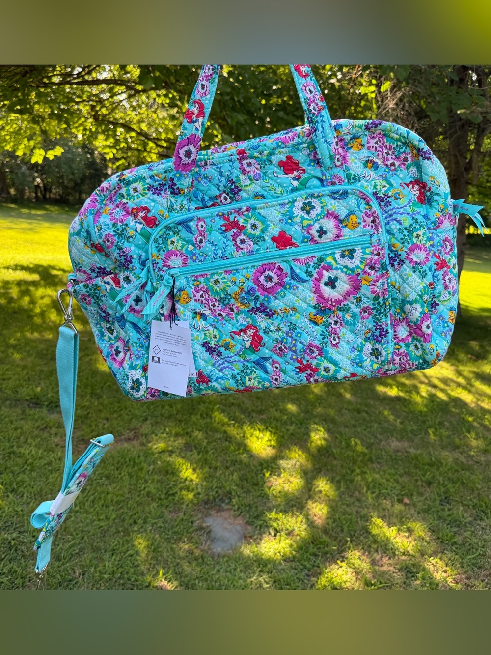 Rare Vera Bradley Disney Ariel Floral Weekender Travel Bag NWT - Picture 11 of 12